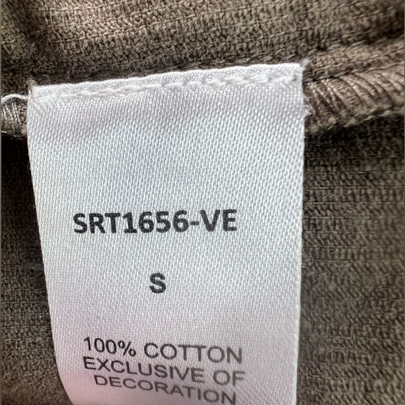 THML Olive Green Corduroy with Embroidered Stars Button Down Top Size Small - Picture 6 of 8